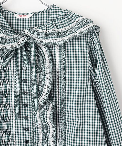 PINK HOUSE / ピンクハウス シャツ・ブラウス | ギンガムチェックオーバーブラウス | 詳細4