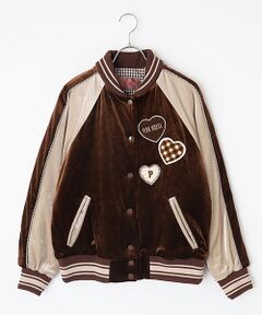 PINK HOUSE / ピンクハウス ブルゾン | ハートワッペン使いベロアブルゾン