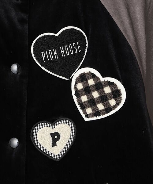 PINK HOUSE / ピンクハウス ブルゾン | ハートワッペン使いベロアブルゾン | 詳細2