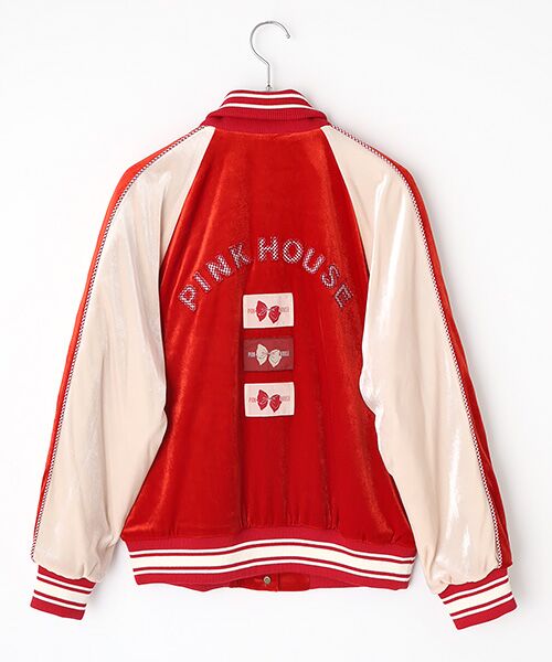 PINK HOUSE / ピンクハウス ブルゾン | ハートワッペン使いベロアブルゾン | 詳細3