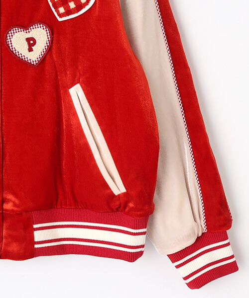 PINK HOUSE / ピンクハウス ブルゾン | ハートワッペン使いベロアブルゾン | 詳細5