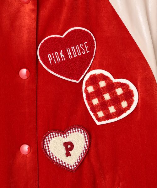 PINK HOUSE / ピンクハウス ブルゾン | ハートワッペン使いベロアブルゾン | 詳細8