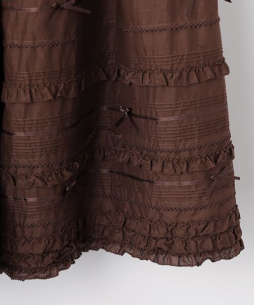 PINK HOUSE / ピンクハウス ロング・マキシ丈スカート | ローンティアードミディスカート | 詳細7