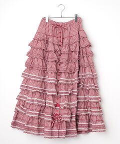 PINK HOUSE / ピンクハウス ロング・マキシ丈スカート | ギンガムチェックフリルスカート