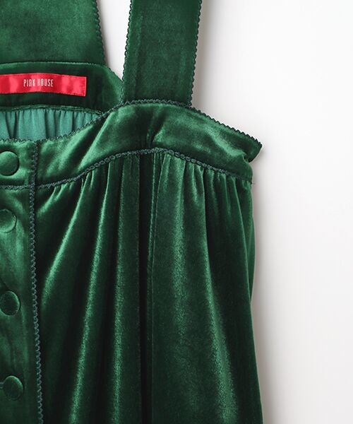 PINK HOUSE / ピンクハウス ロング・マキシ丈スカート | ベロア吊りスカート | 詳細5