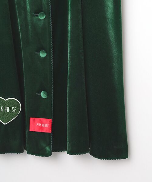 PINK HOUSE / ピンクハウス ロング・マキシ丈スカート | ベロア吊りスカート | 詳細6