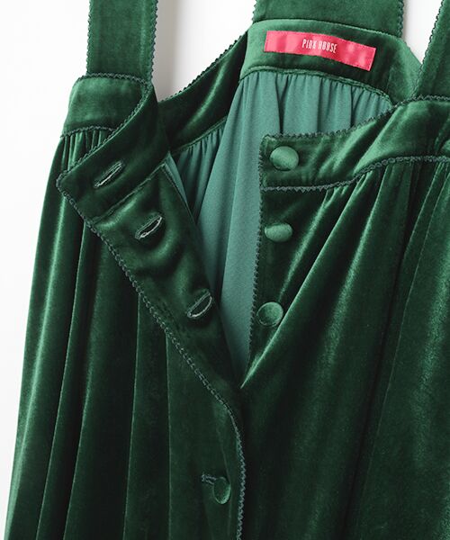 PINK HOUSE / ピンクハウス ロング・マキシ丈スカート | ベロア吊りスカート | 詳細7