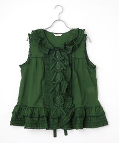 PINK HOUSE / ピンクハウス ベスト | リボンモチーフいっぱいローンベスト