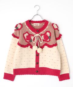 PINK HOUSE / ピンクハウス カーディガン・ボレロ | ハートモチーフ使いヨークニットカーディガン