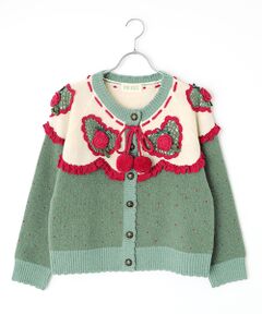 PINK HOUSE / ピンクハウス カーディガン・ボレロ | ハートモチーフ使いヨークニットカーディガン