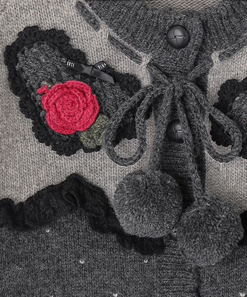 PINK HOUSE / ピンクハウス カーディガン・ボレロ | ハートモチーフ使いヨークニットカーディガン | 詳細1