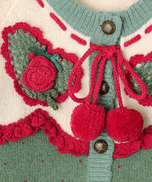 PINK HOUSE / ピンクハウス カーディガン・ボレロ | ハートモチーフ使いヨークニットカーディガン | 詳細3