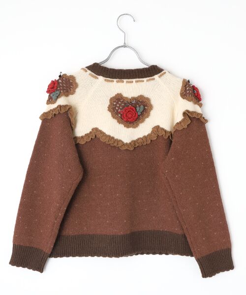 PINK HOUSE / ピンクハウス カーディガン・ボレロ | ハートモチーフ使いヨークニットカーディガン | 詳細4