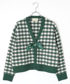 PINK HOUSE / ピンクハウス カーディガン・ボレロ | ギンガムチェックニットカーディガン