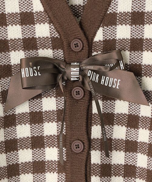 PINK HOUSE / ピンクハウス カーディガン・ボレロ | ギンガムチェックニットカーディガン | 詳細6