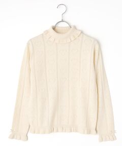 PINK HOUSE / ピンクハウス ニット・セーター | ハート透かし柄タートルニット