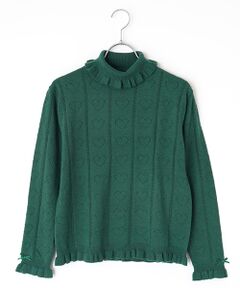 PINK HOUSE / ピンクハウス ニット・セーター | ハート透かし柄タートルニット