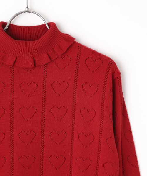 PINK HOUSE / ピンクハウス ニット・セーター | ハート透かし柄タートルニット | 詳細4