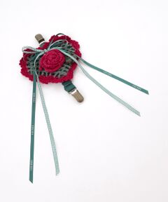 PINK HOUSE / ピンクハウス ブローチ・コサージュ | モチーフ付きハートモチーフニットクリップ