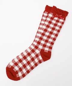 PINK HOUSE / ピンクハウス ソックス | ギンガムチェックフリルソックス