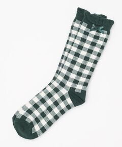 PINK HOUSE / ピンクハウス ソックス | ギンガムチェックフリルソックス