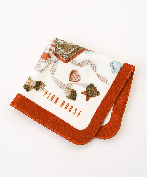 PINK HOUSE / ピンクハウス ハンカチ | スウィートメモリープリントハンカチタオル（シロ）