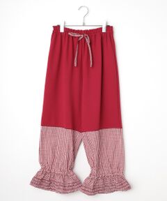 裾ギンガムチェック使いドロワーズ