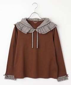 PINK HOUSE / ピンクハウス カットソー | ギンガムチェックフリル襟使いカットソー