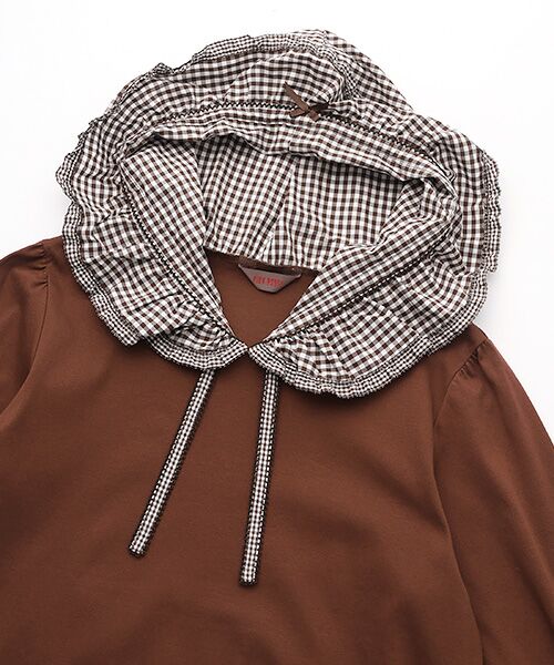 PINK HOUSE / ピンクハウス カットソー | ギンガムチェックフリル襟使いカットソー | 詳細7