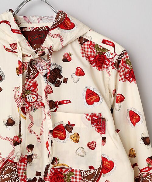 PINK HOUSE / ピンクハウス シャツ・ブラウス | スウィートメモリーズプリントフードブラウス | 詳細3