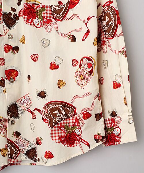 PINK HOUSE / ピンクハウス シャツ・ブラウス | スウィートメモリーズプリントフードブラウス | 詳細4