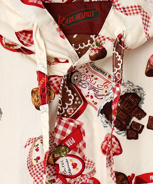 PINK HOUSE / ピンクハウス シャツ・ブラウス | スウィートメモリーズプリントフードブラウス | 詳細5