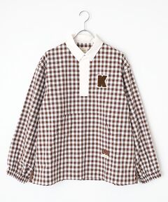 PINK HOUSE / ピンクハウス シャツ・ブラウス | Ｋロゴワッペン付きギンガムチェックブラウス