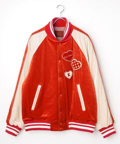 PINK HOUSE / ピンクハウス ブルゾン | ハートワッペン使いベロアブルゾン