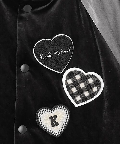 PINK HOUSE / ピンクハウス ブルゾン | ハートワッペン使いベロアブルゾン | 詳細1