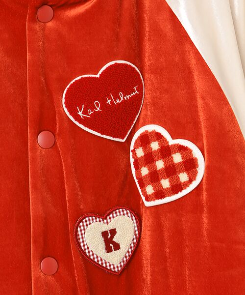 PINK HOUSE / ピンクハウス ブルゾン | ハートワッペン使いベロアブルゾン | 詳細2