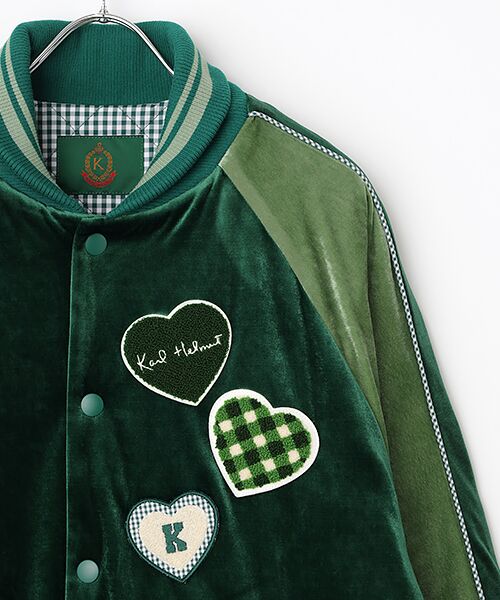 PINK HOUSE / ピンクハウス ブルゾン | ハートワッペン使いベロアブルゾン | 詳細4