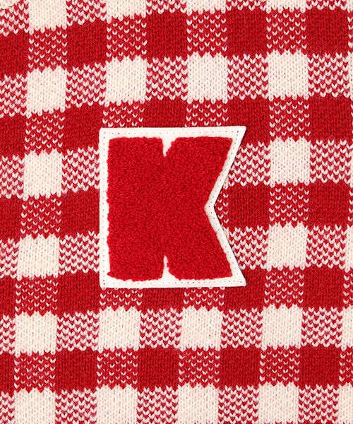 PINK HOUSE / ピンクハウス ベスト | Ｋロゴワッペン付きチェックニットベスト | 詳細2