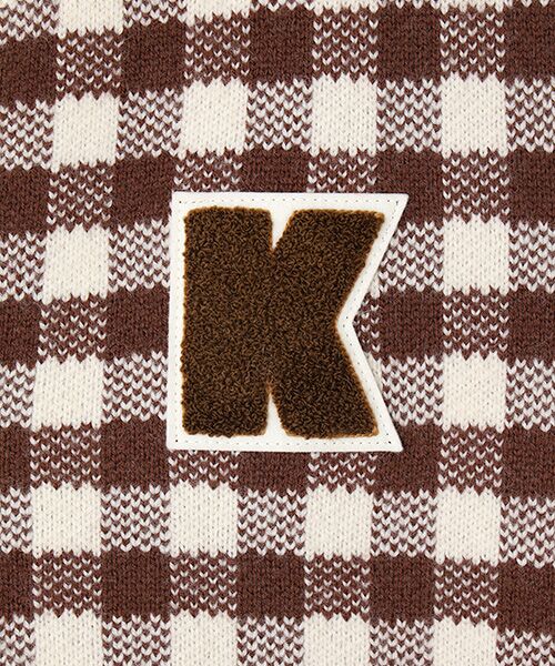 PINK HOUSE / ピンクハウス ベスト | Ｋロゴワッペン付きチェックニットベスト | 詳細7