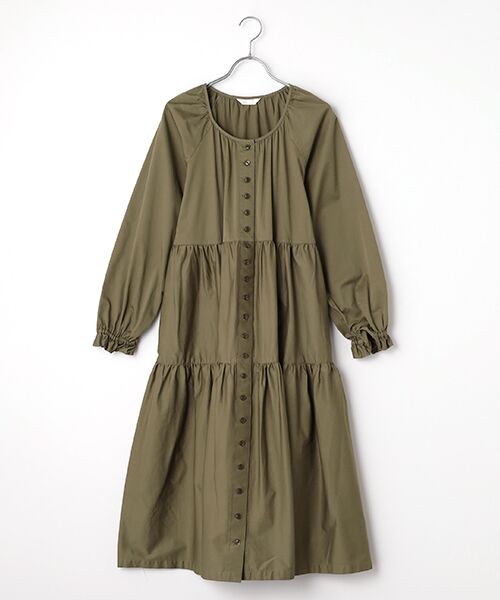 PINK HOUSE / ピンクハウス ロング・マキシ丈ワンピース | ティアードミディワンピース（カーキ）