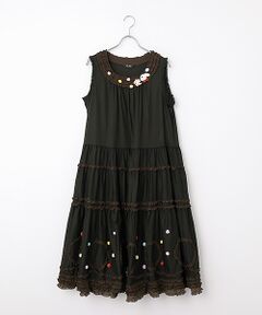 PINK HOUSE / ピンクハウス ロング・マキシ丈ワンピース | ポップルフリル使いワンピース