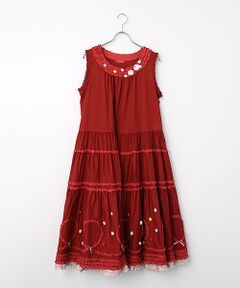 PINK HOUSE / ピンクハウス ロング・マキシ丈ワンピース | ポップルフリル使いワンピース