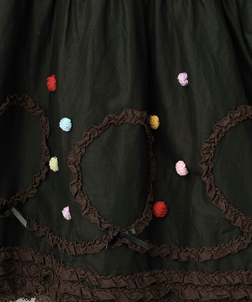 PINK HOUSE / ピンクハウス ロング・マキシ丈ワンピース | ポップルフリル使いワンピース | 詳細1