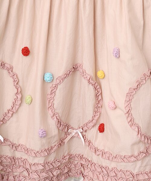 PINK HOUSE / ピンクハウス ロング・マキシ丈ワンピース | ポップルフリル使いワンピース | 詳細4