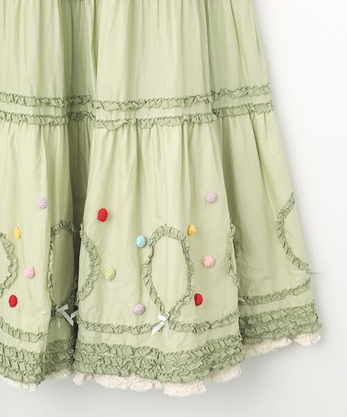 PINK HOUSE / ピンクハウス ロング・マキシ丈ワンピース | ポップルフリル使いワンピース | 詳細8