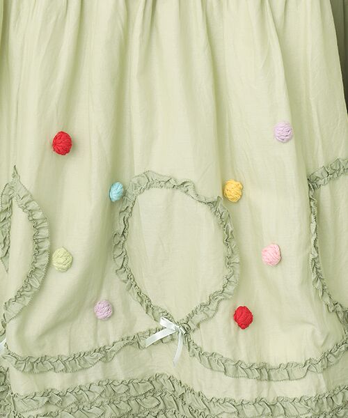 PINK HOUSE / ピンクハウス ロング・マキシ丈ワンピース | ポップルフリル使いワンピース | 詳細9