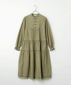 PINK HOUSE / ピンクハウス ロング・マキシ丈ワンピース | ローンフリル使いダンガリーワンピース