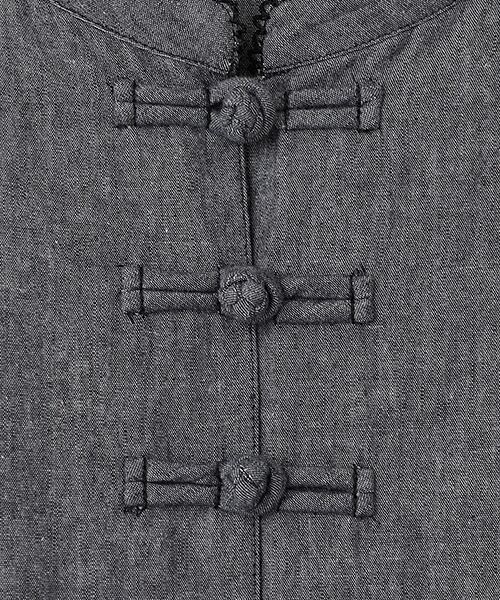 PINK HOUSE / ピンクハウス ロング・マキシ丈ワンピース | ローンフリル使いダンガリーワンピース | 詳細1