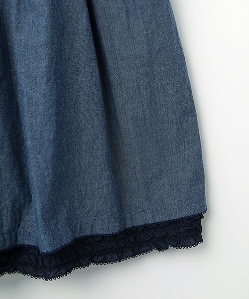 PINK HOUSE / ピンクハウス ロング・マキシ丈ワンピース | ローンフリル使いダンガリーワンピース | 詳細8