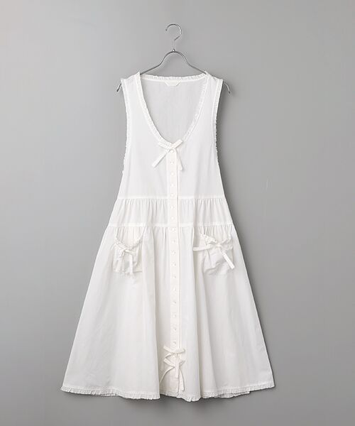 PINK HOUSE / ピンクハウス ロング・マキシ丈ワンピース | ダンガリージャンパースカート（シロ）